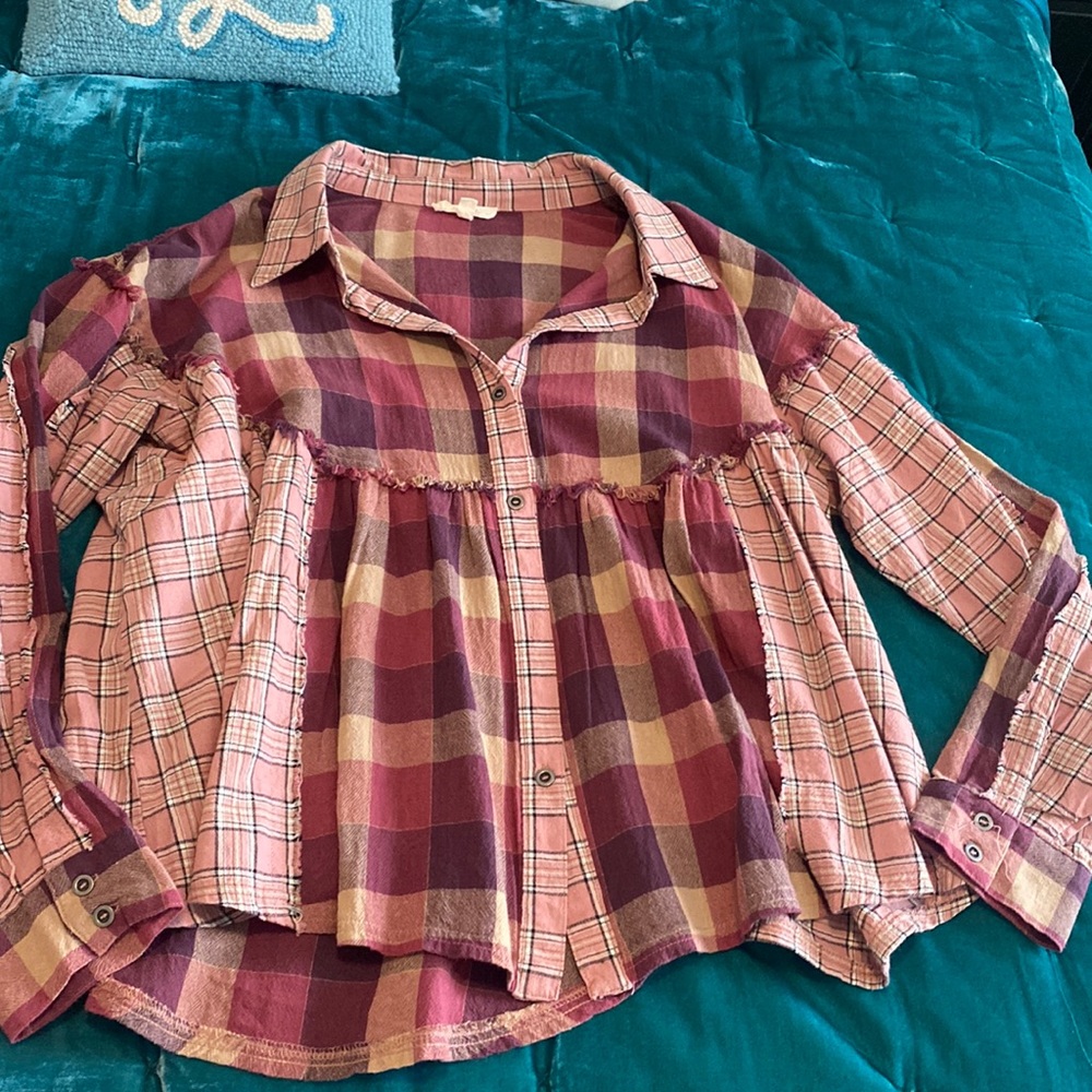 Plaid button down shirt